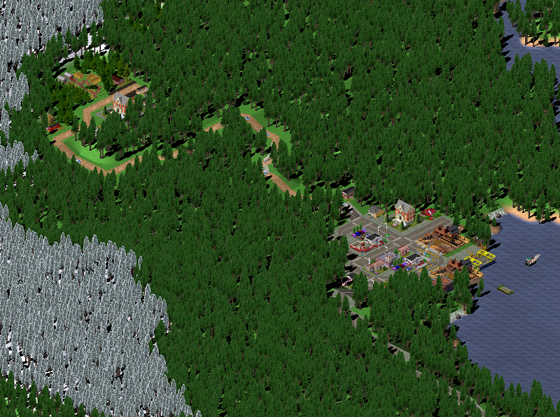 simutrans screenshot showing a forest landscape
